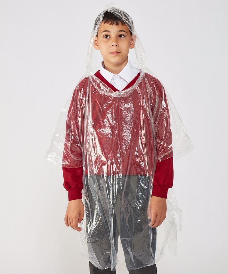 JB Kids emergency hooded plastic poncho 